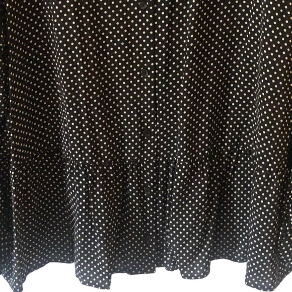 Women's Plus Size Fred David Black & White Polka Dot Blouse Size 2X - Picture 4 of 5